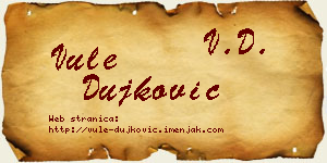 Vule Dujković vizit kartica